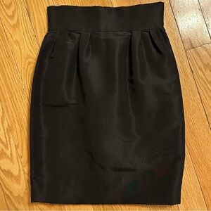 Vintage Chanel Boutique 100% Silk Black High Waisted Pencil Straight Skirt 25”XS